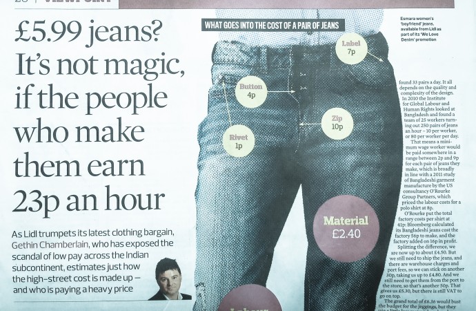 How can Lidl sell jeans for £5.99? Easy … pay people 23p an hour to make them